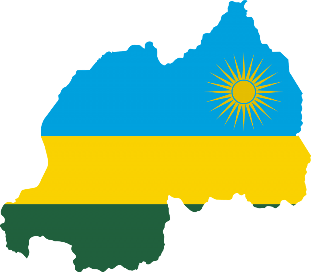 flag map of rwanda